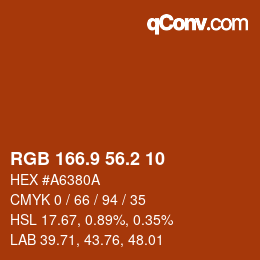 Color code: RGB 166.9 56.2 10 | qconv.com