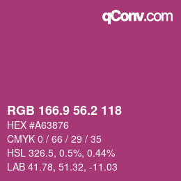 カラーコード: RGB 166.9 56.2 118 | qconv.com