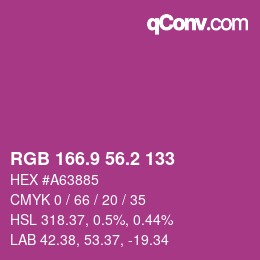 カラーコード: RGB 166.9 56.2 133 | qconv.com
