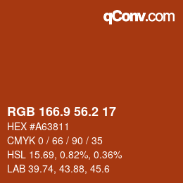 カラーコード: RGB 166.9 56.2 17 | qconv.com