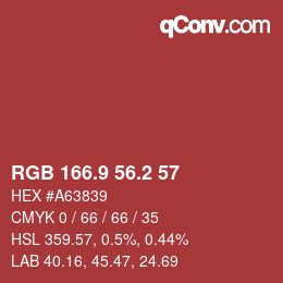 Color code: RGB 166.9 56.2 57 | qconv.com