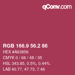 カラーコード: RGB 166.9 56.2 86 | qconv.com