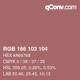 Color code: RGB 166 103 104 | qconv.com