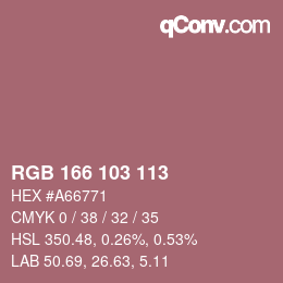 カラーコード: RGB 166 103 113 | qconv.com
