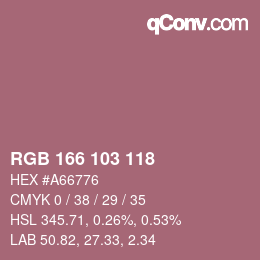 Color code: RGB 166 103 118 | qconv.com