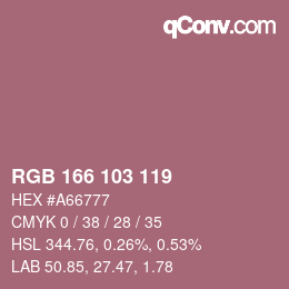 Color code: RGB 166 103 119 | qconv.com