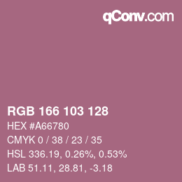 カラーコード: RGB 166 103 128 | qconv.com