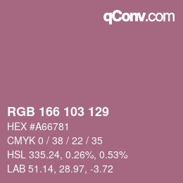 カラーコード: RGB 166 103 129 | qconv.com