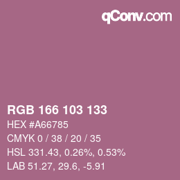Color code: RGB 166 103 133 | qconv.com