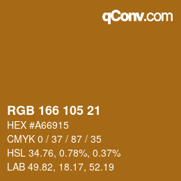 カラーコード: RGB 166 105 21 | qconv.com