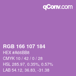 Color code: RGB 166 107 184 | qconv.com