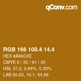 カラーコード: RGB 166 108.4 14.4 | qconv.com
