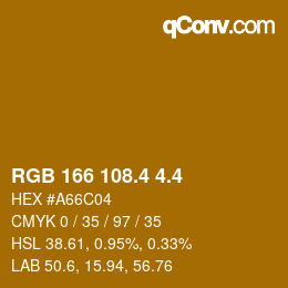 カラーコード: RGB 166 108.4 4.4 | qconv.com