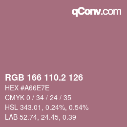 カラーコード: RGB 166 110.2 126 | qconv.com