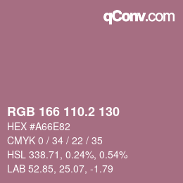 カラーコード: RGB 166 110.2 130 | qconv.com