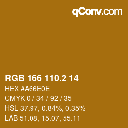 カラーコード: RGB 166 110.2 14 | qconv.com