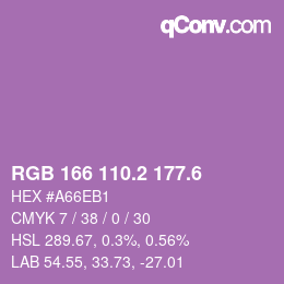 カラーコード: RGB 166 110.2 177.6 | qconv.com