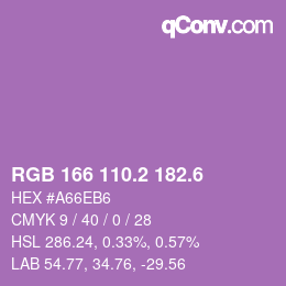 カラーコード: RGB 166 110.2 182.6 | qconv.com