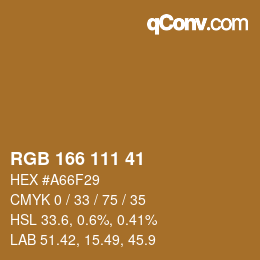 Color code: RGB 166 111 41 | qconv.com
