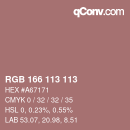 Color code: RGB 166 113 113 | qconv.com