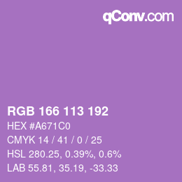 Color code: RGB 166 113 192 | qconv.com