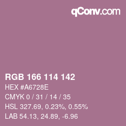 Color code: RGB 166 114 142 | qconv.com