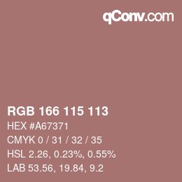 Color code: RGB 166 115 113 | qconv.com