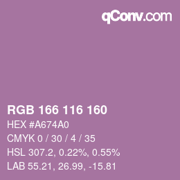 Color code: RGB 166 116 160 | qconv.com