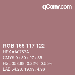 Color code: RGB 166 117 122 | qconv.com