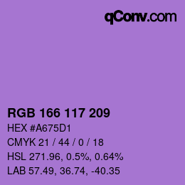 Color code: RGB 166 117 209 | qconv.com