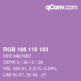 颜色代码: RGB 166 118 183 | qconv.com