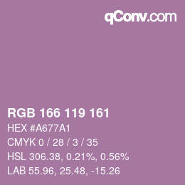 Código de color: RGB 166 119 161 | qconv.com