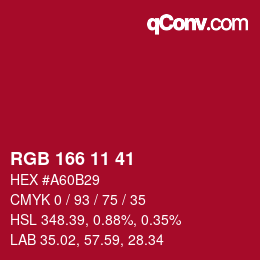 Color code: RGB 166 11 41 | qconv.com
