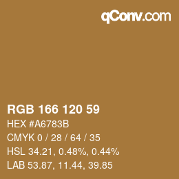 カラーコード: RGB 166 120 59 | qconv.com
