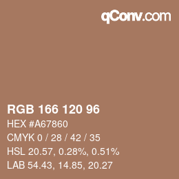 カラーコード: RGB 166 120 96 | qconv.com