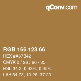 カラーコード: RGB 166 123 66 | qconv.com