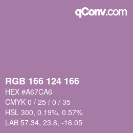 Color code: RGB 166 124 166 | qconv.com