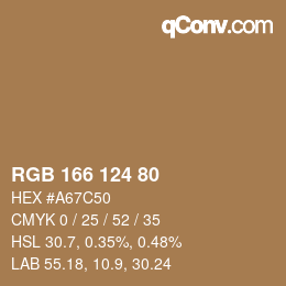 Farbcode: RGB 166 124 80 | qconv.com