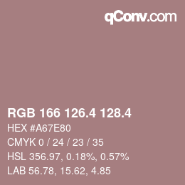 カラーコード: RGB 166 126.4 128.4 | qconv.com