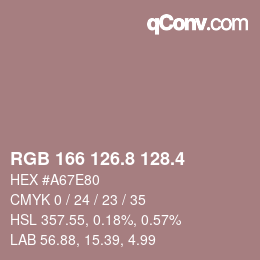 カラーコード: RGB 166 126.8 128.4 | qconv.com