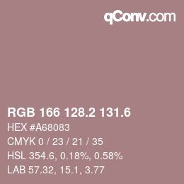カラーコード: RGB 166 128.2 131.6 | qconv.com