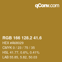 カラーコード: RGB 166 128.2 41.6 | qconv.com