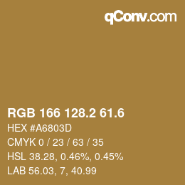 カラーコード: RGB 166 128.2 61.6 | qconv.com