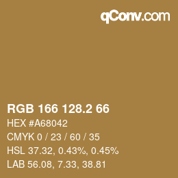 カラーコード: RGB 166 128.2 66 | qconv.com