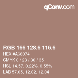 カラーコード: RGB 166 128.6 116.6 | qconv.com
