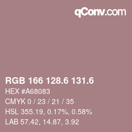 カラーコード: RGB 166 128.6 131.6 | qconv.com