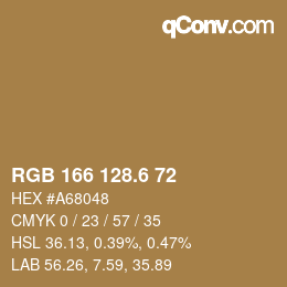 カラーコード: RGB 166 128.6 72 | qconv.com