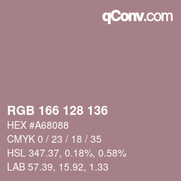 カラーコード: RGB 166 128 136 | qconv.com