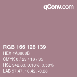 カラーコード: RGB 166 128 139 | qconv.com