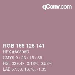 Color code: RGB 166 128 141 | qconv.com
